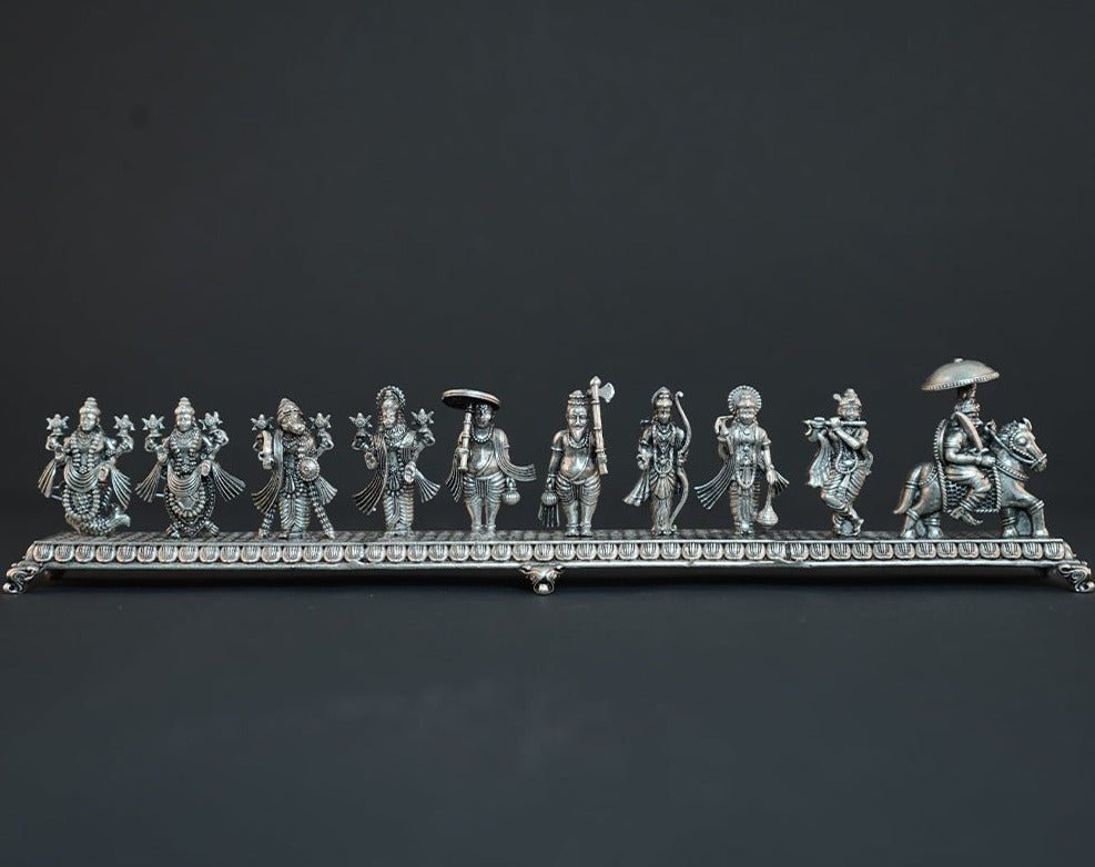 Pure Silver Antique Dasavataram Set