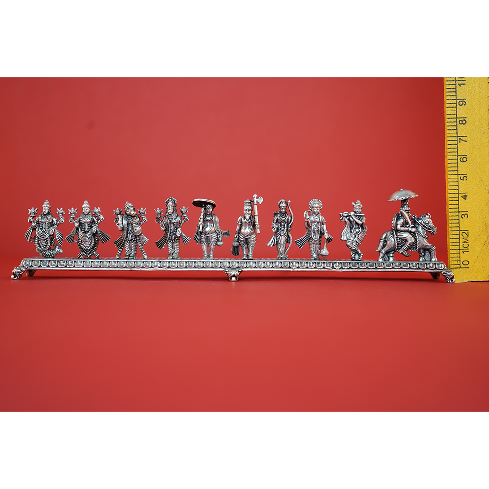 Pure Silver Antique Dasavataram Set