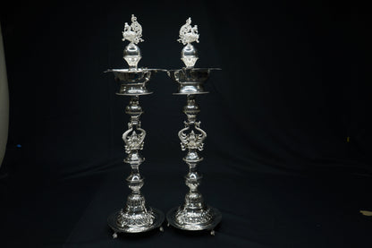 Pure Silver Big Ganesh Design Diya