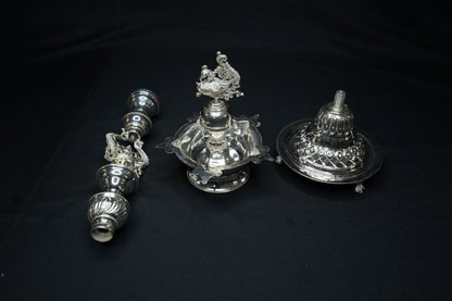 Pure Silver Big Ganesh Design Diya