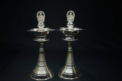 Pure Silver Laxmi Small Fancy Pair Diya