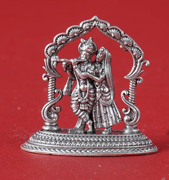 Pure Silver Radha Krishna Frame Grams:25.86