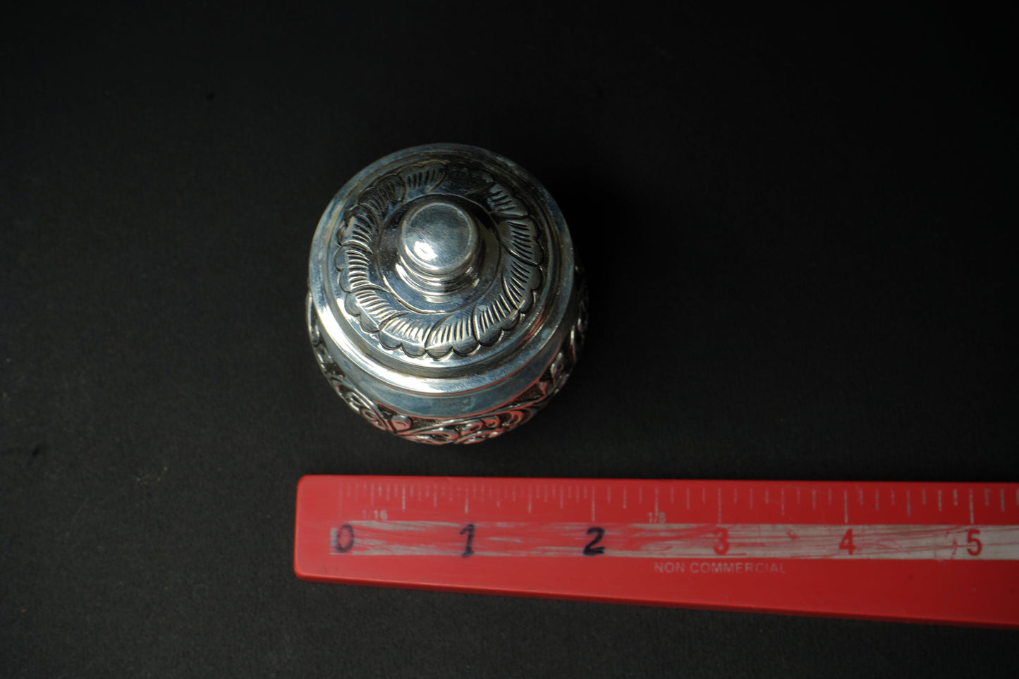 Pure Silver Antique Silver Kumkum Box