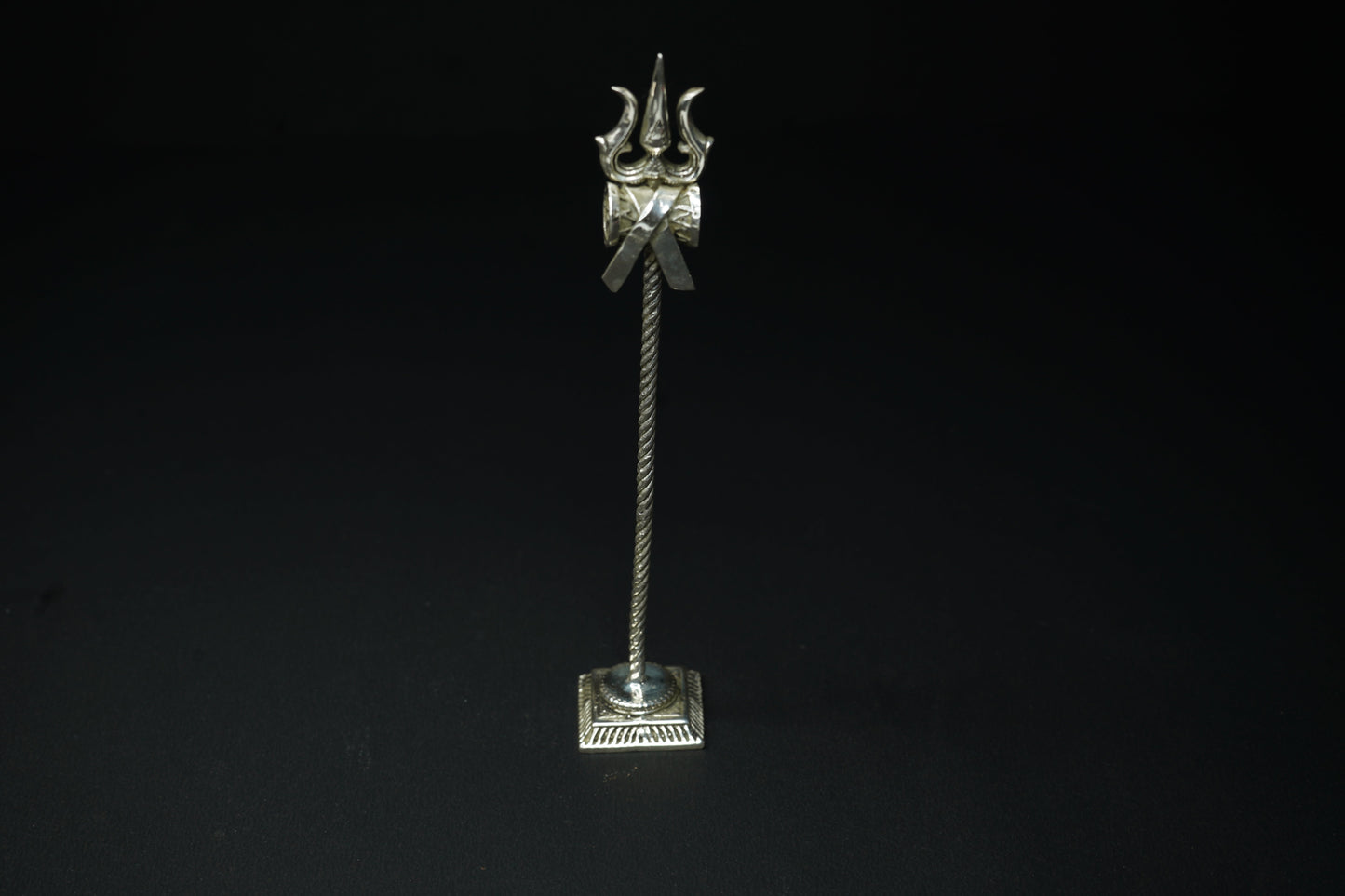 Pure Silver Trishul With Damaru