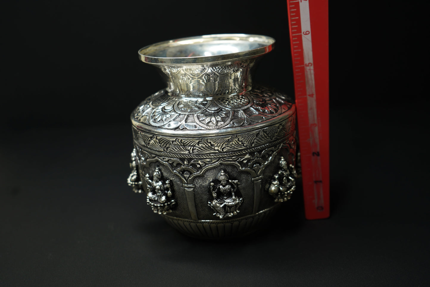 Pure Silver Antique Silver Astha Laxmi Kalash