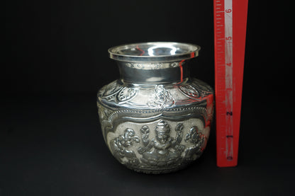 Pure Silver Ashtalakshmi Kalasham With Elephant