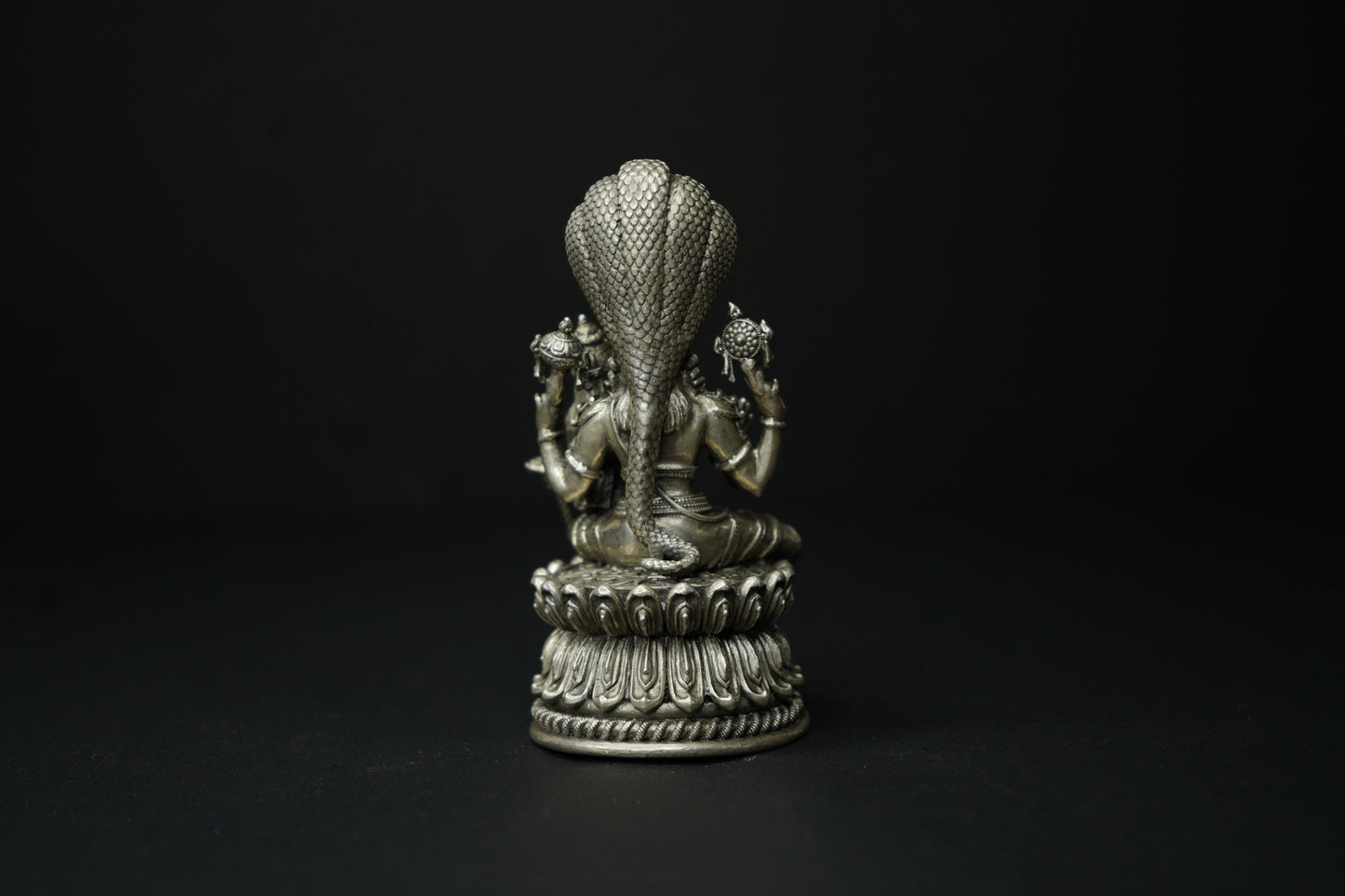 Pure Silver 3D Vishnu Lakshmi Antique Idol