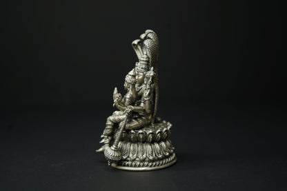 Pure Silver 3D Vishnu Lakshmi Antique Idol