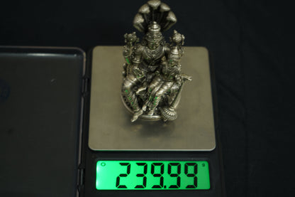 Pure Silver 3D Vishnu Lakshmi Antique Idol