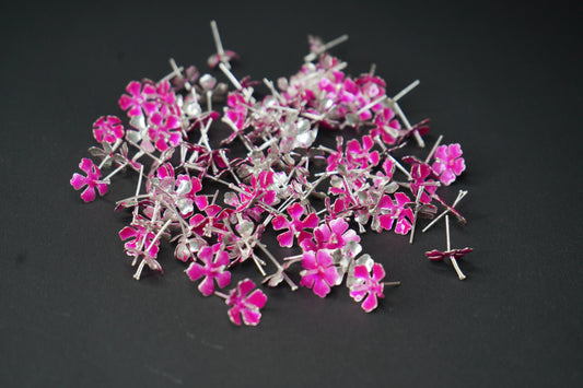 Pure Silver Pink Flowers