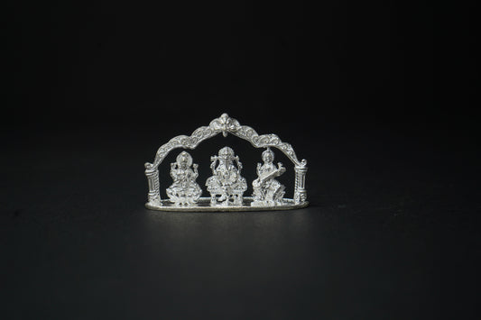 Pure Silver Lakshmi Ganesh Saraswathi Idol