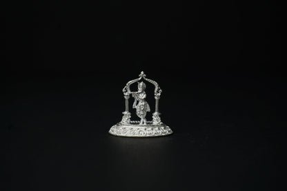 Pure Silver Lord Krishna With Flute Idol