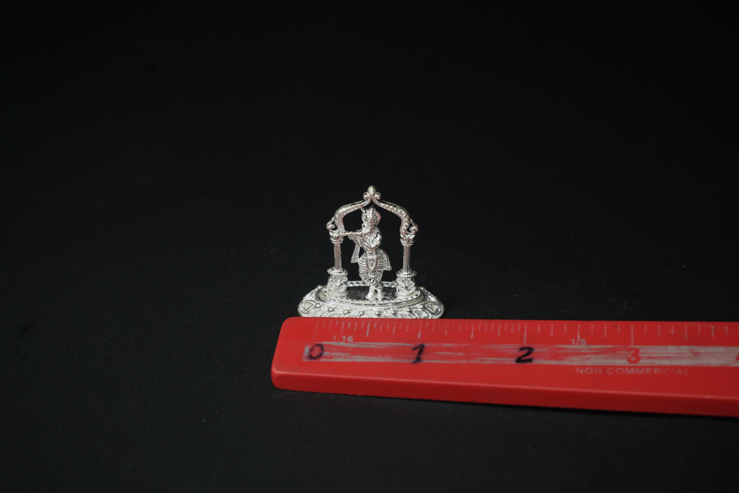 Pure Silver Lord Krishna With Flute Idol