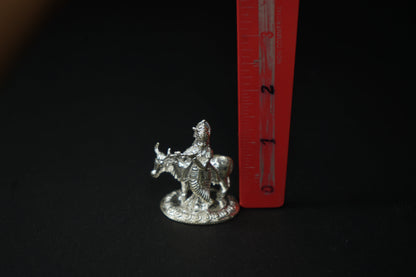 Pure Silver Krishna With Cow Idol