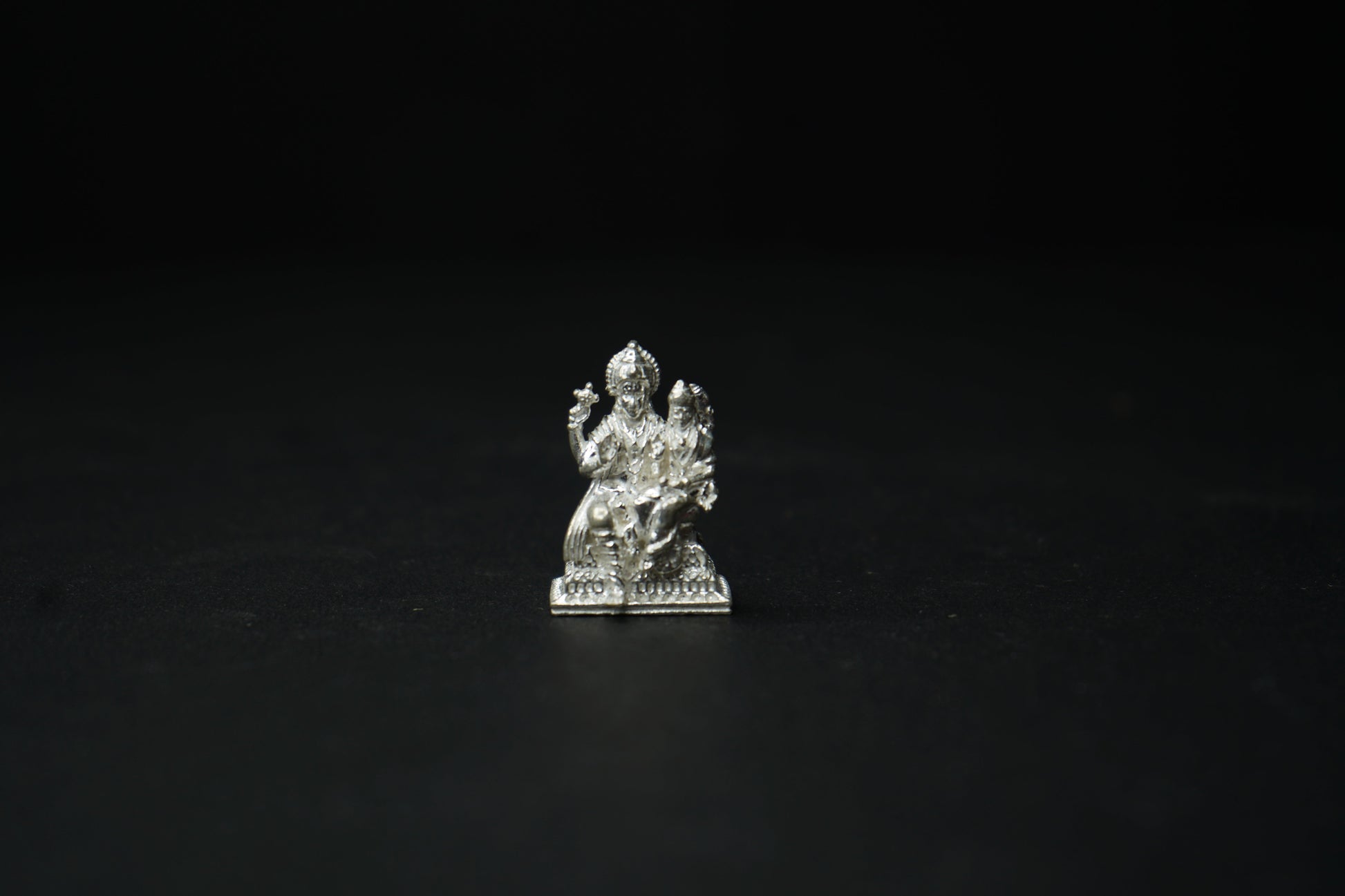 Pure Silver Vishnu With Laxmi Idol - PUSHMYCART