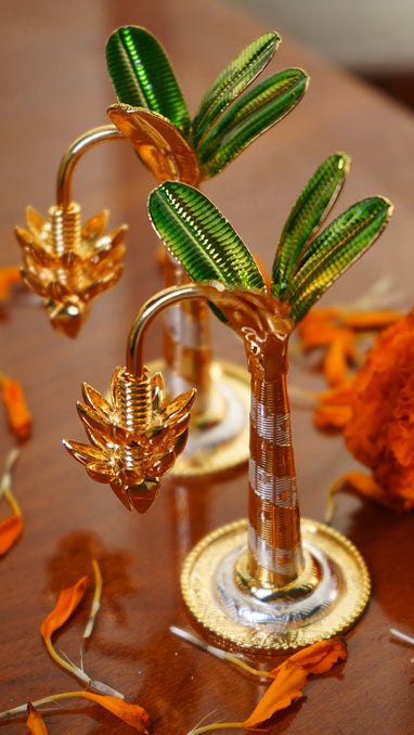 Pure Silver Banana Pair Trees