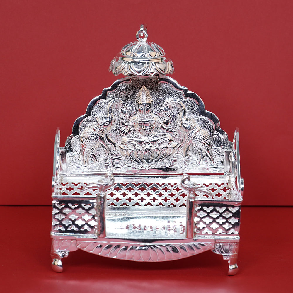 Pure Silver Laxmi Devi Designer Simhaasanan Set 370 Grams