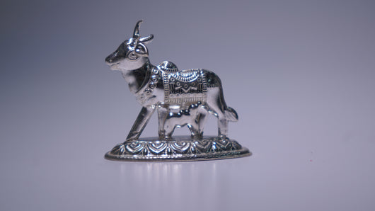 Pure Silver Cow and Calf Idol