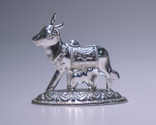 Pure Silver Cow and Calf Idol