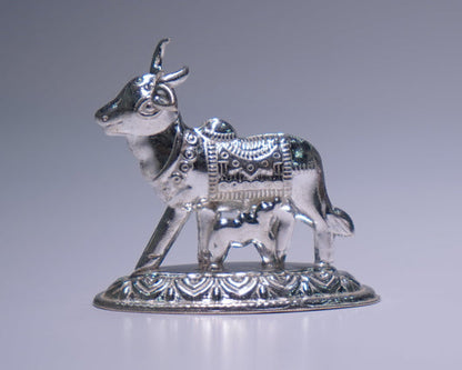 Pure Silver Cow and Calf Idol