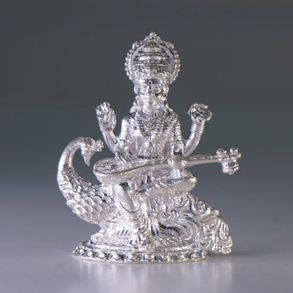 Pure Silver Saraswati Idol