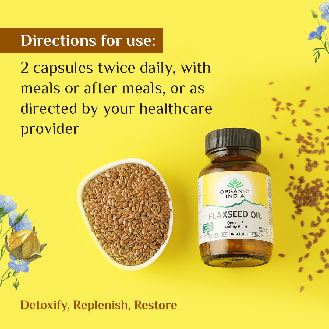 Organic India Flaxseed Oil Capsule bottle - PUSHMYCART