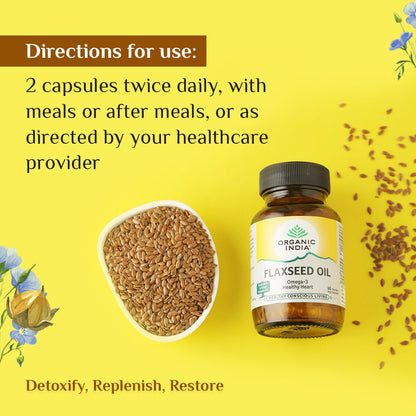 Organic India Flaxseed Oil Capsule bottle - PUSHMYCART