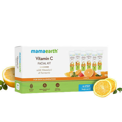 Mamaearth Facial Kit with Vitamin C and Turmeric for Skin Illumination