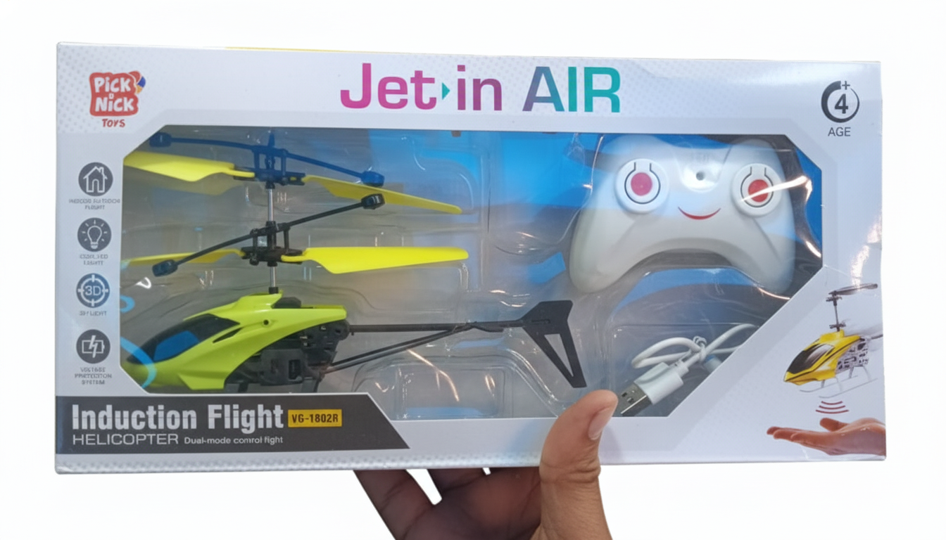 Pick Nick Toys Jet in AIR Induction Flight Helicopter