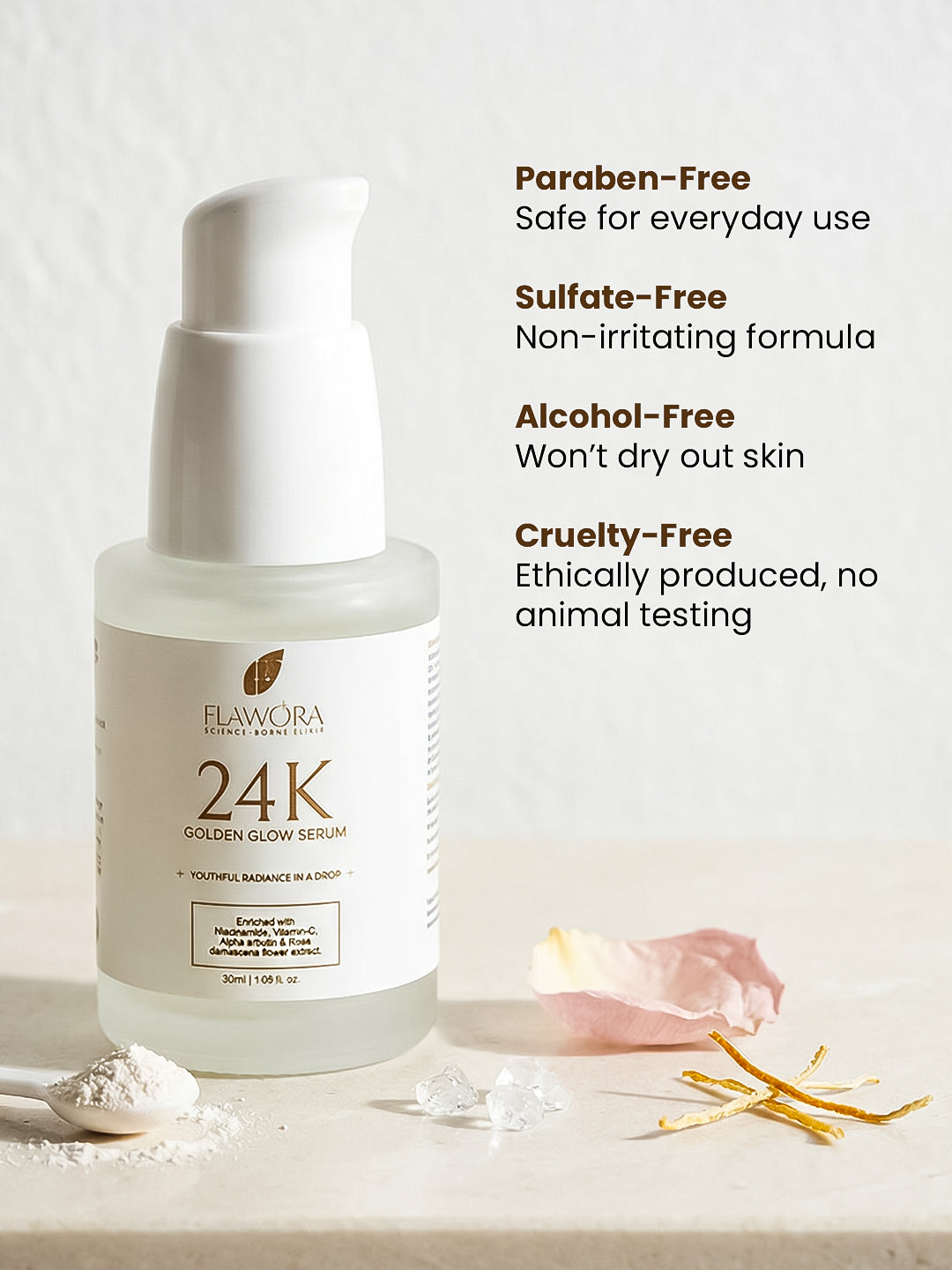 Flawora 24K Skin Brightening Gold Serum
