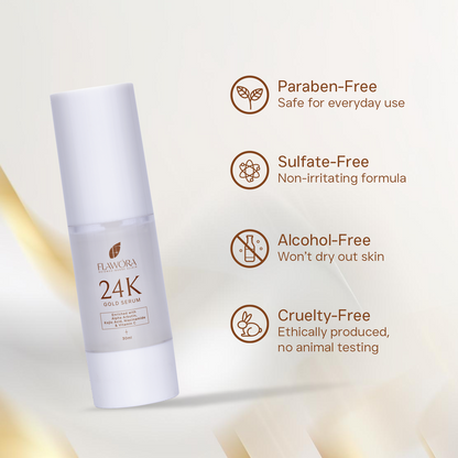 Flawora 24K Skin Brightening Gold Serum