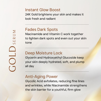 Flawora 24K Skin Brightening Gold Serum