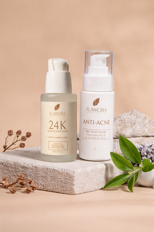 Flawora 24k Gold+Anti Acne Serum-Combo
