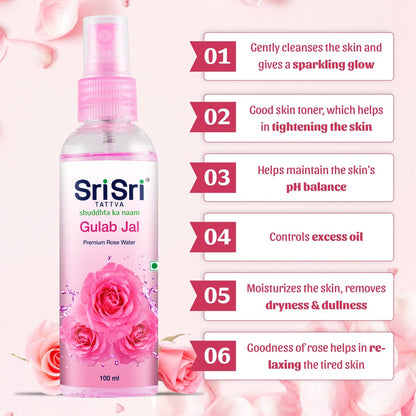 Sri Sri Tattva Gulab Jal 100ml - PUSHMYCART