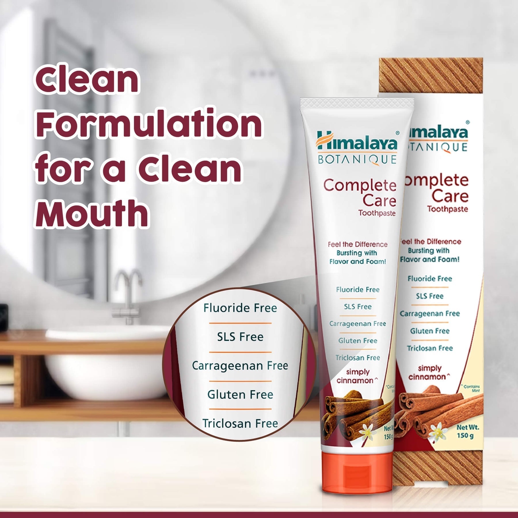 Himalaya Botanique Complete Care Toothpaste |Simply Cinnamon - PUSHMYCART