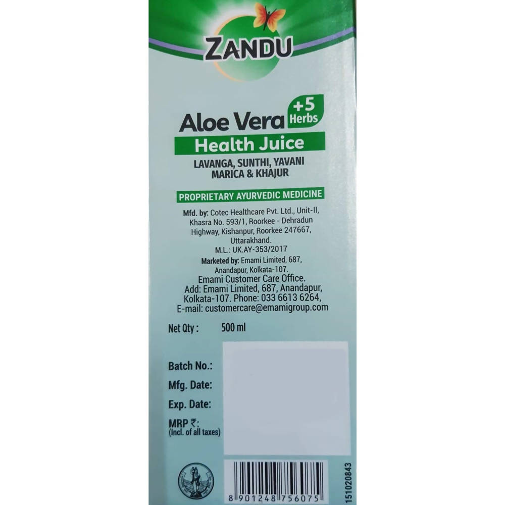 Zandu Aloe Vera And 5 Herbs Health Juice