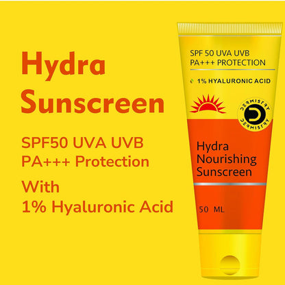 Dermistry 1% Hyaluronic Acid Sunscreen SPF 50 for Hydrated Skin