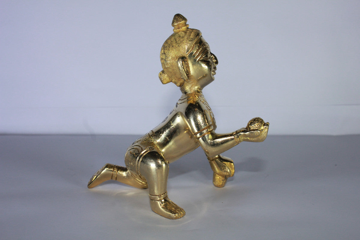 Brass Laddu Gopal Statue Murti Idol