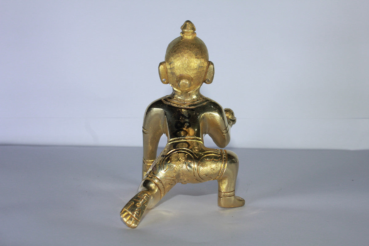 Brass Laddu Gopal Statue Murti Idol