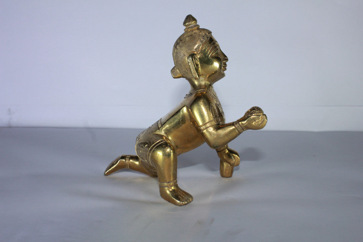 Brass Laddu Gopal Statue Murti Idol