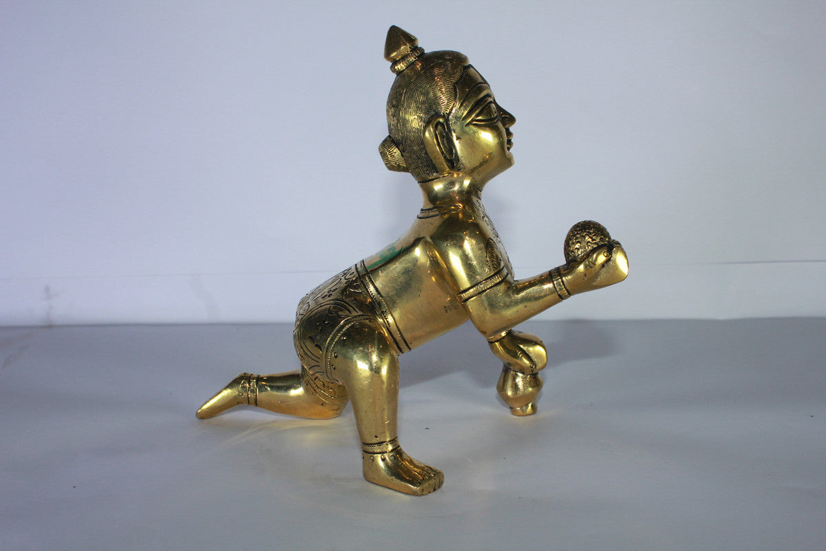 Brass Laddu Gopal Statue Murti Idol