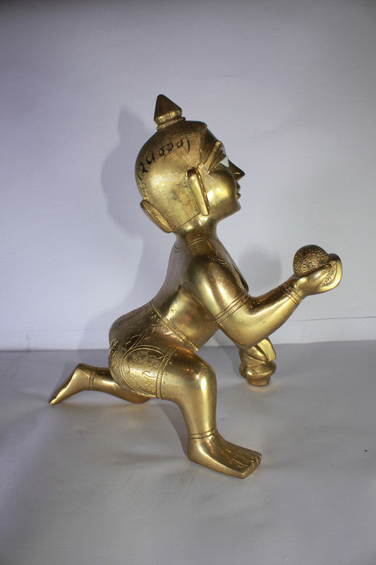 Brass Laddu Gopal Statue Murti Idol