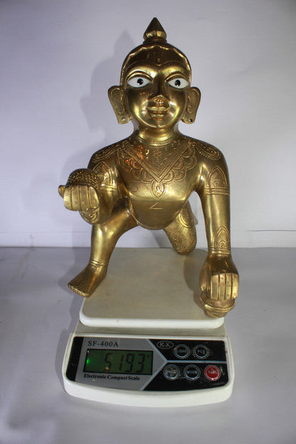 Brass Laddu Gopal Statue Murti Idol