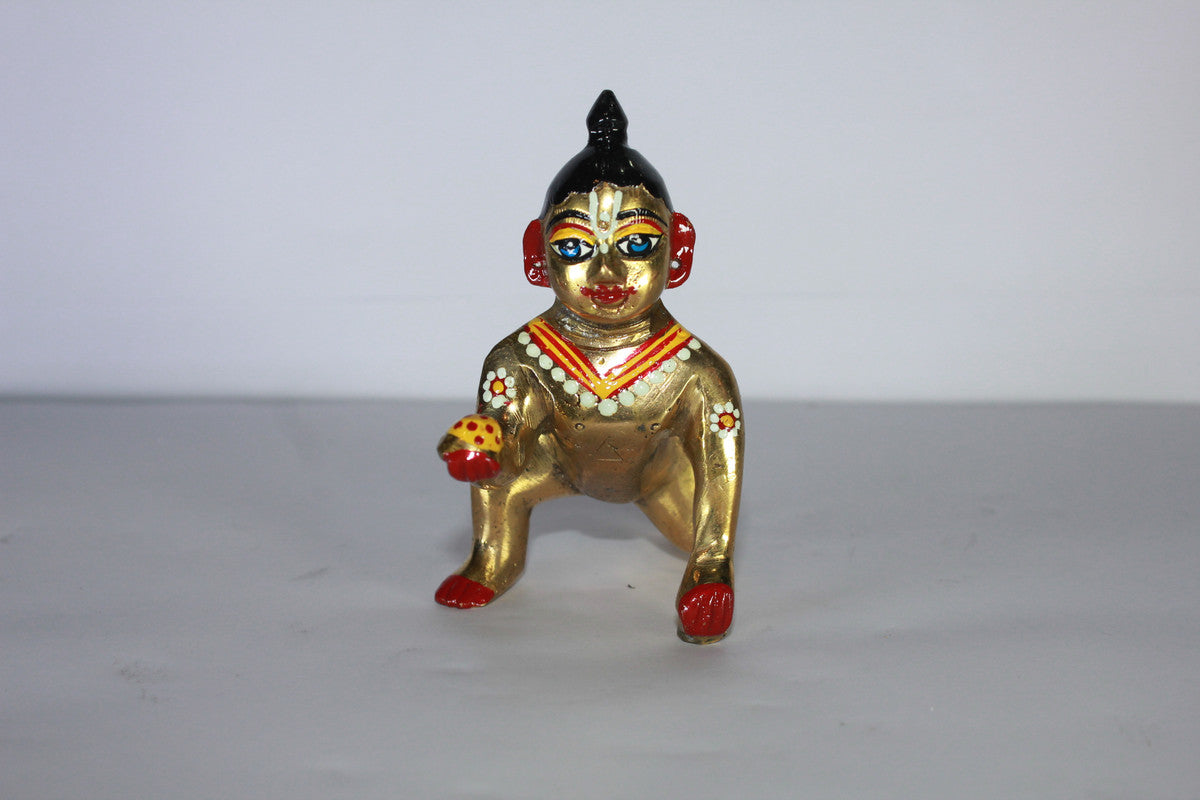 Brass Painted Laddu Gopal Statue