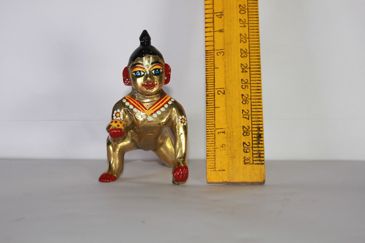 Brass Painted Laddu Gopal Statue