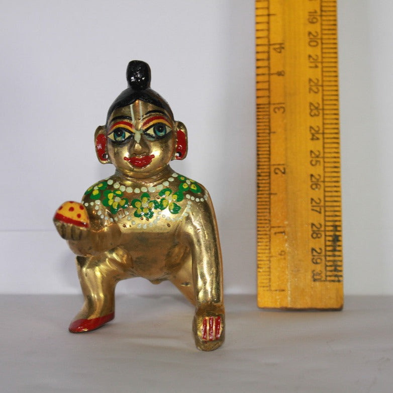 Brass Painted Laddu Gopal Statue