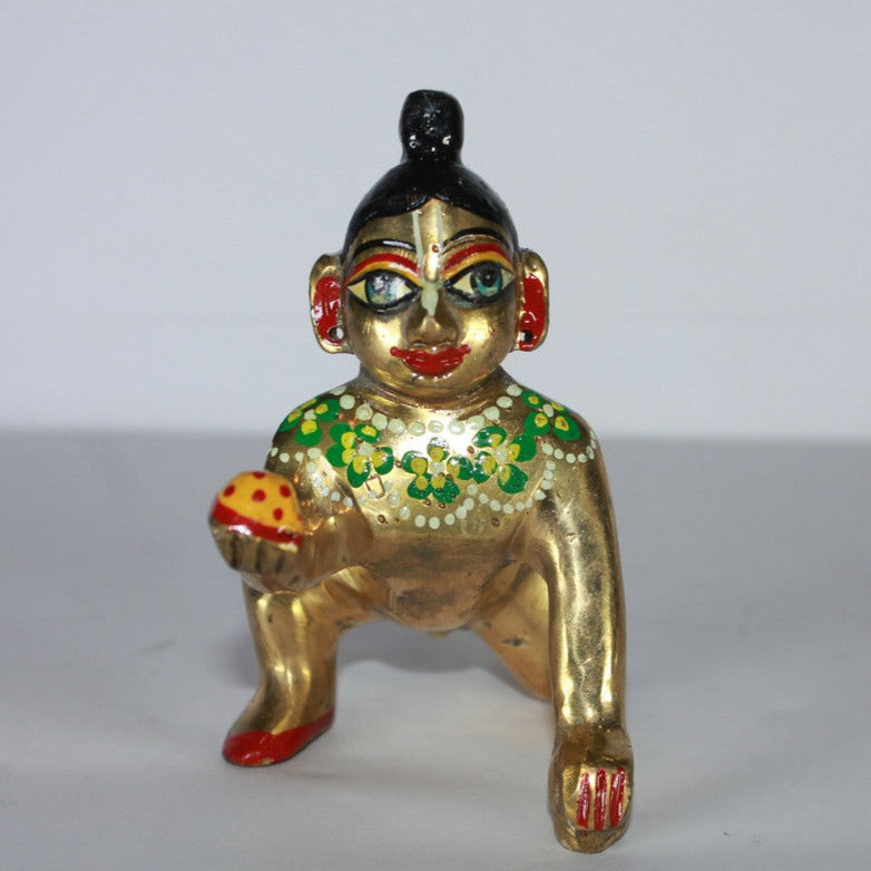 Brass Painted Laddu Gopal Statue