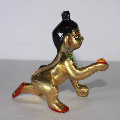 Brass Painted Laddu Gopal Statue