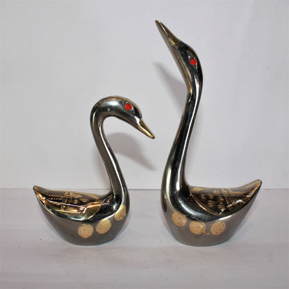 Brass Showpiece Duck Pair Statue