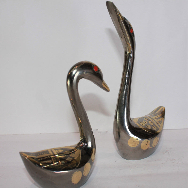 Brass Showpiece Duck Pair Statue